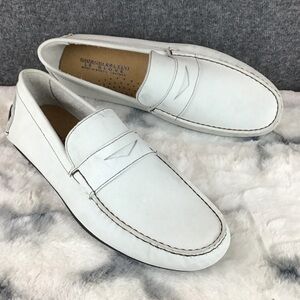 Giorgio Brutini‎ Men's Leather White Slip-On Penny Loafers Size 9M